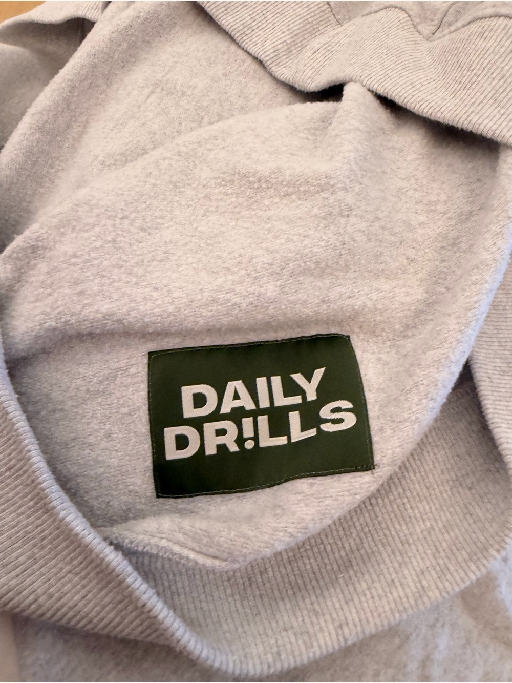 Daily Drills Gray Fleece Henley Crewneck - Picture 4 of 4